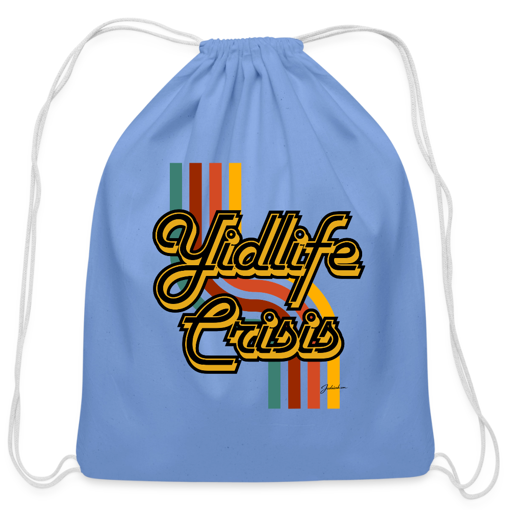 Yidlife Crisis Cotton Drawstring Bag - carolina blue