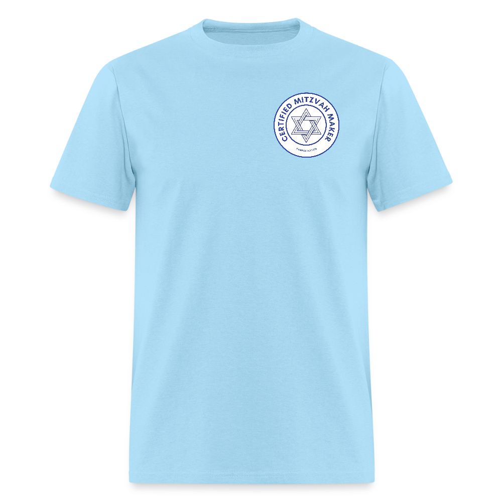 Certified Mitzvah Maker Badge Men's T-Shirt | GILDAN 5000 - powder blue