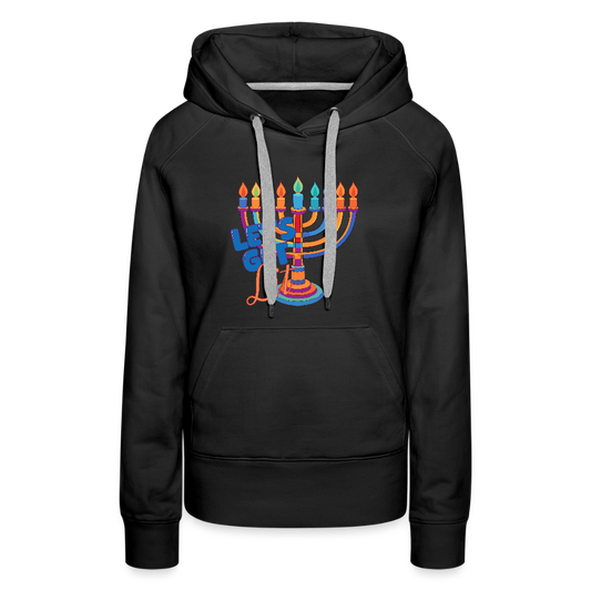 Let’s Get Lit Menorah Women’s Premium Hoodie - black