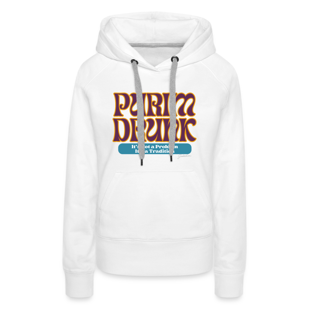 Purim Drunk Women’s Premium Hoodie - white