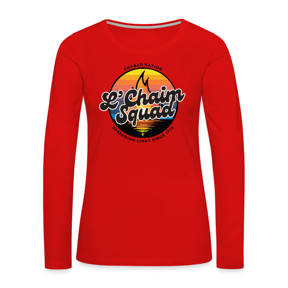 L’Chaim Squad – Spreading Light Women's Premium Long Sleeve T-Shirt - red