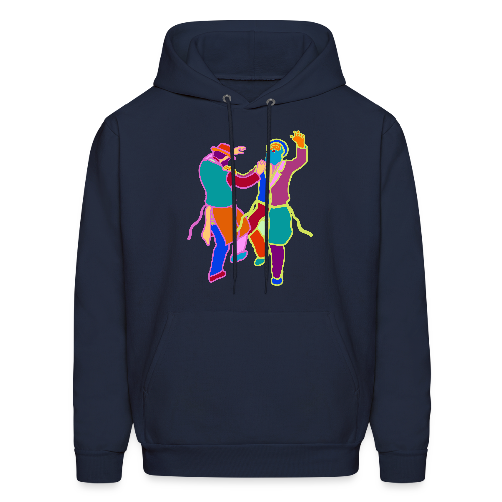 Colorful Dancing Rabbis Men's Hoodie - navy