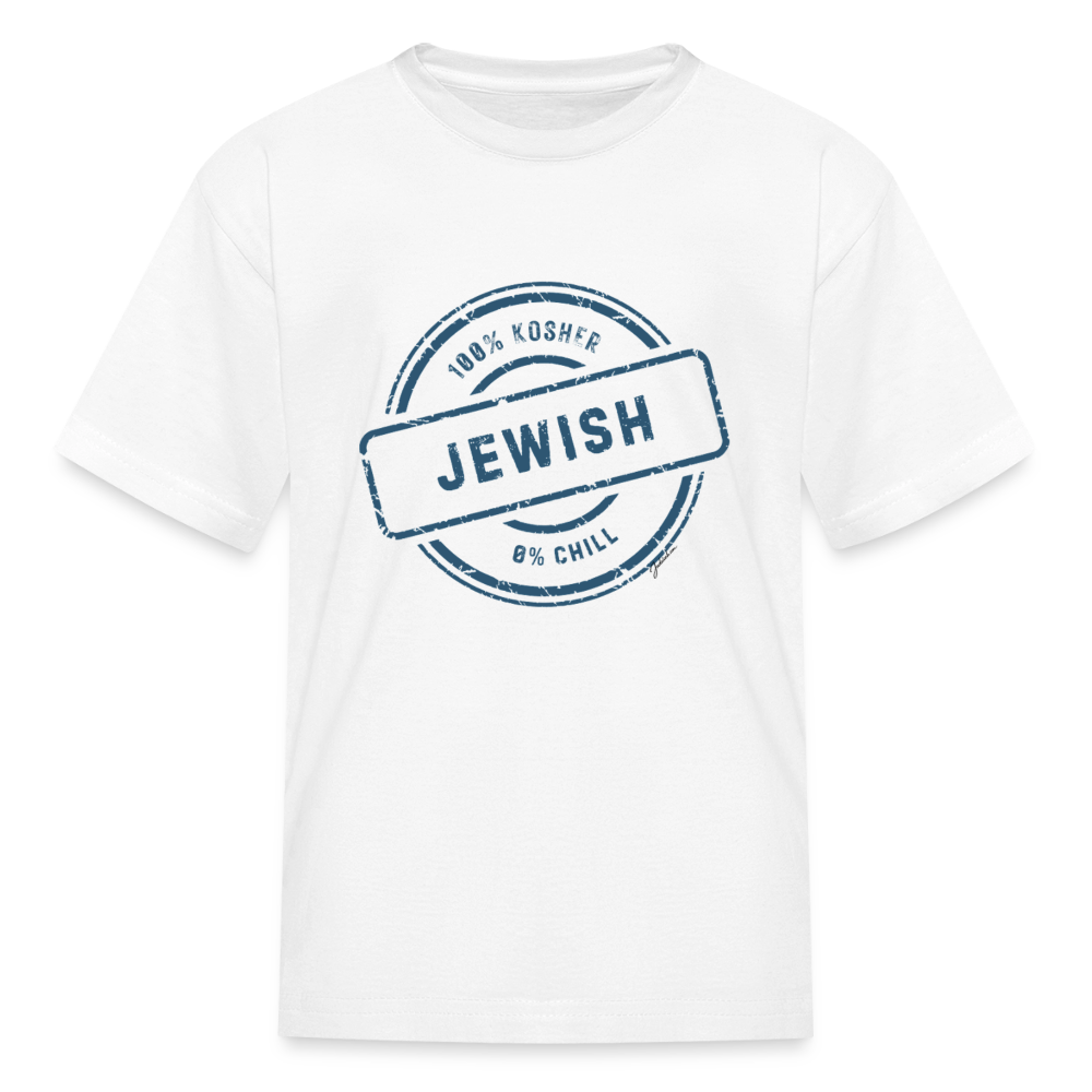100% Jewish Kids' T-Shirt - white