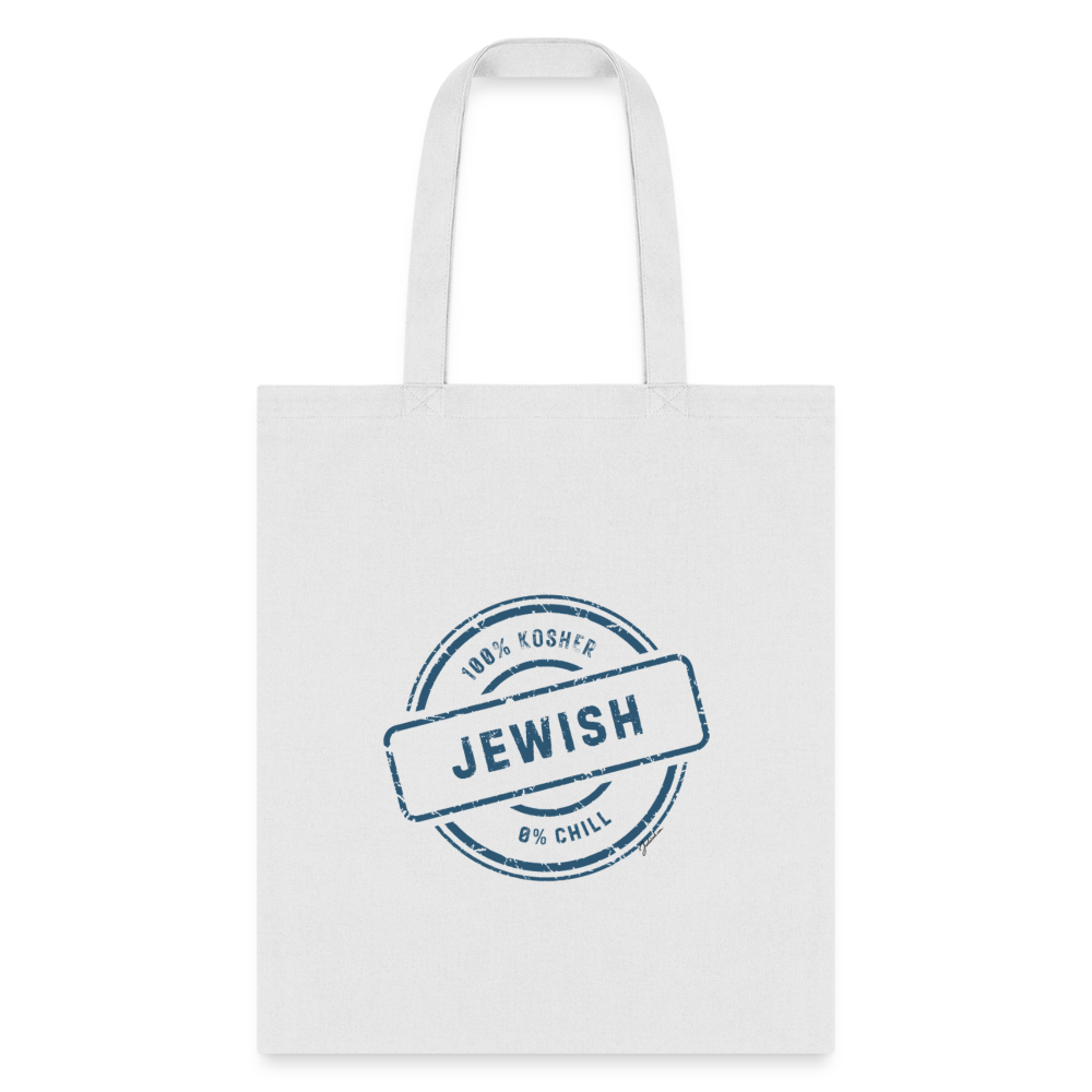 100% Jewish Tote Bag - white