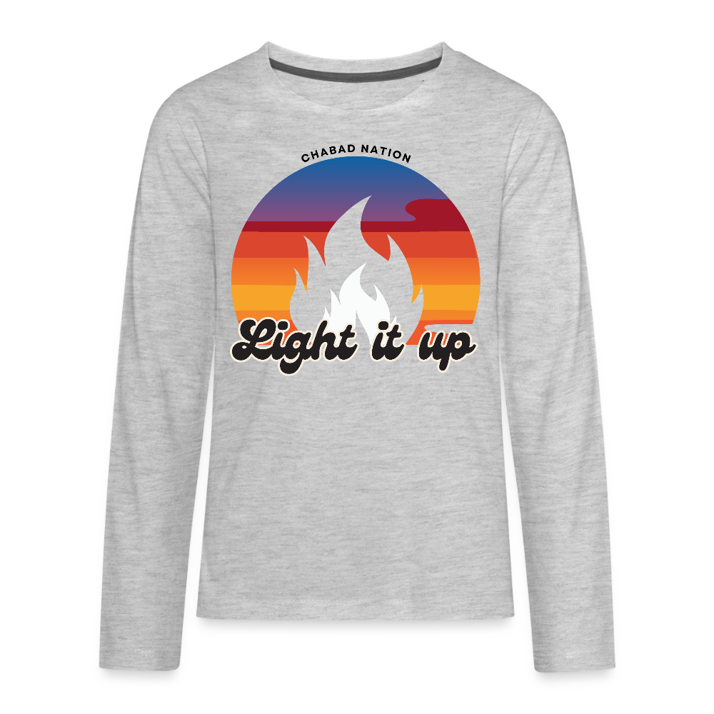 Light It Up Kids' Premium Long Sleeve T-Shirt - heather gray