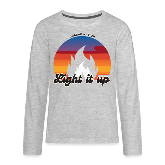 Light It Up Kids' Premium Long Sleeve T-Shirt - heather gray