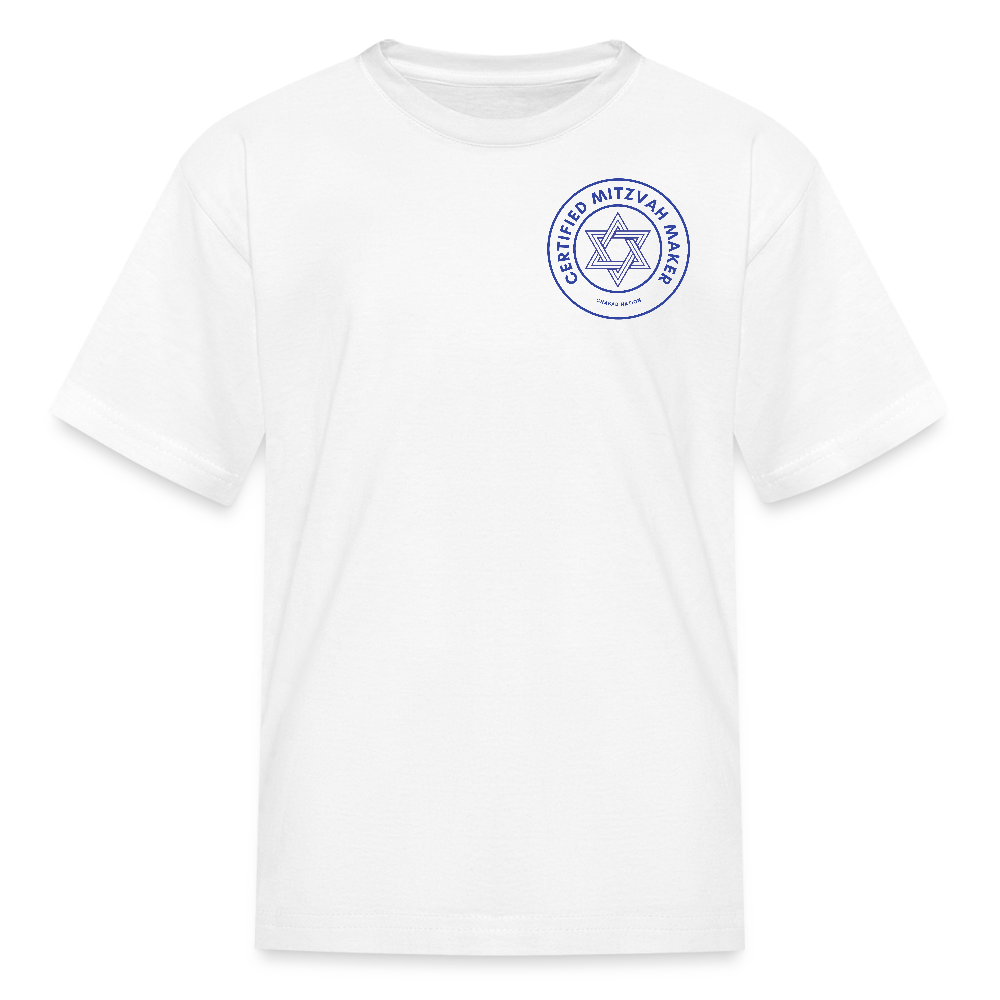 Certified Mitzvah Maker Badge Kids' T-Shirt - white