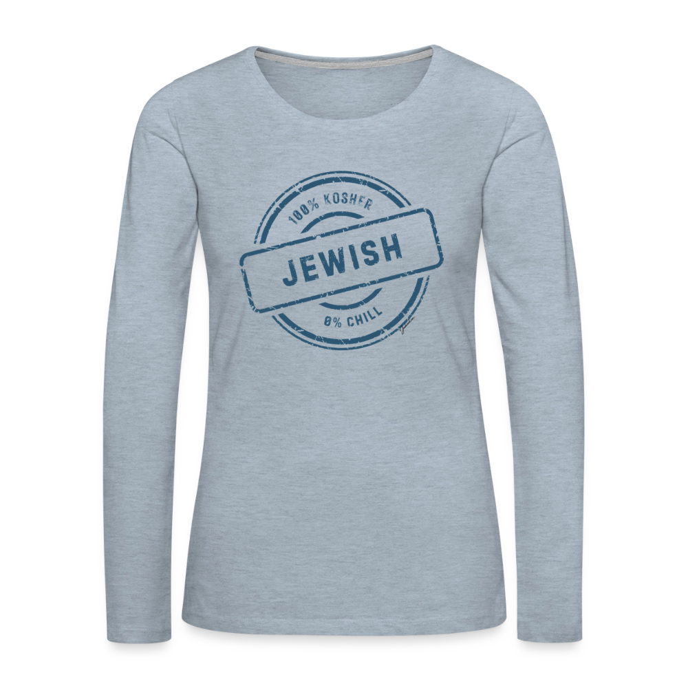 100% Jewish Women's Premium Long Sleeve T-Shirt - heather ice blue