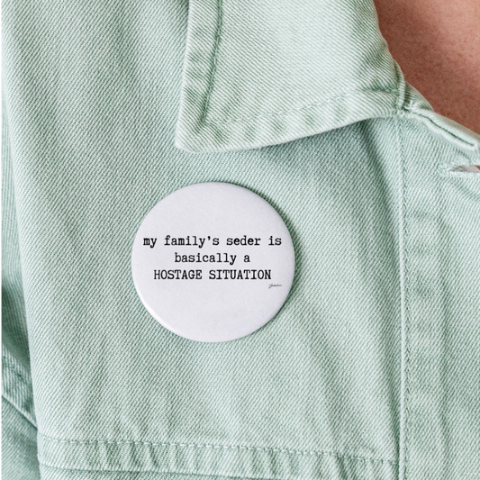 Seder Hostage Buttons large 2.2'' (5-pack) - white