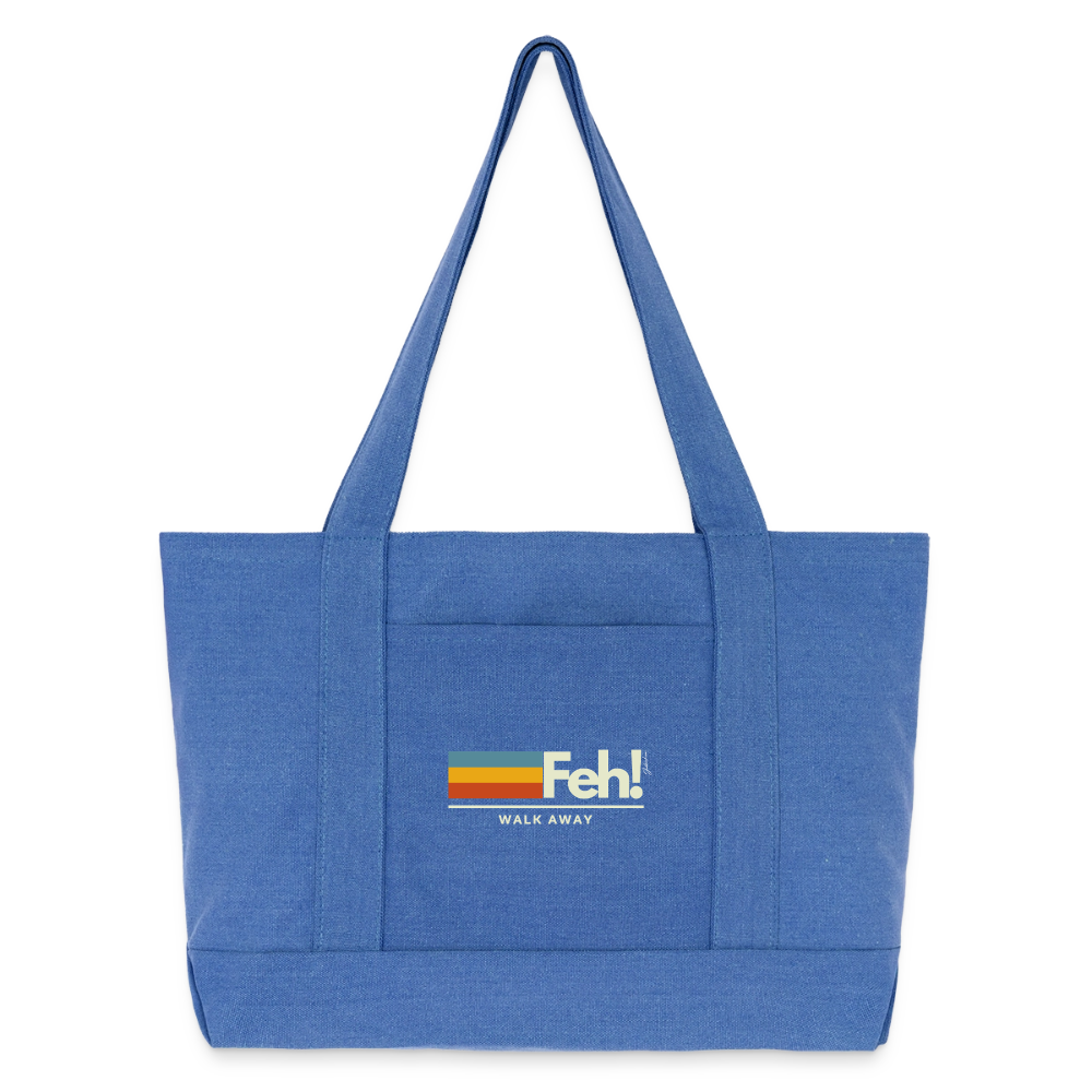 Feh! Cotton Pigment Dyed Tote Bag - periwinkle blue