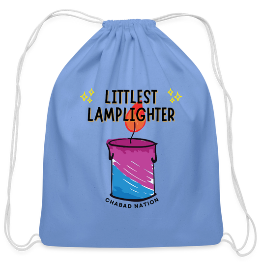 Littlest Lamplighter Cotton Drawstring Bag - carolina blue