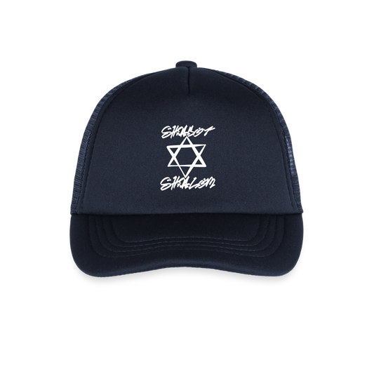 Shabbat Shalom Graffiti Light Star Kid's Trucker Cap - navy
