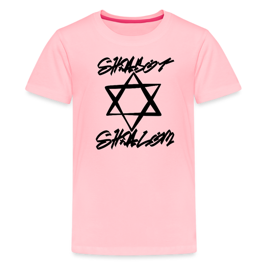 Shabbat Shalom Graffiti Star Kids' Premium T-Shirt - pink