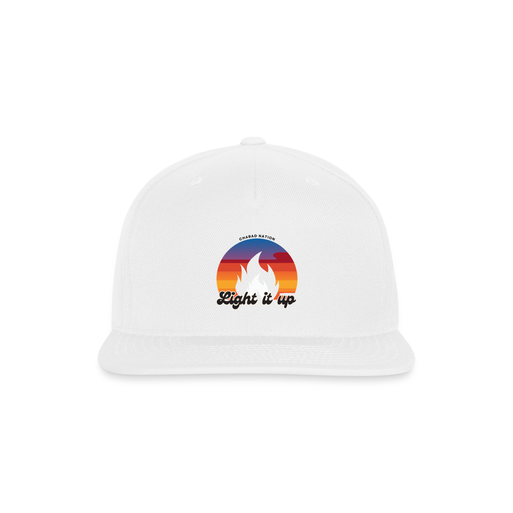 Light It Up Snapback Baseball Cap - white