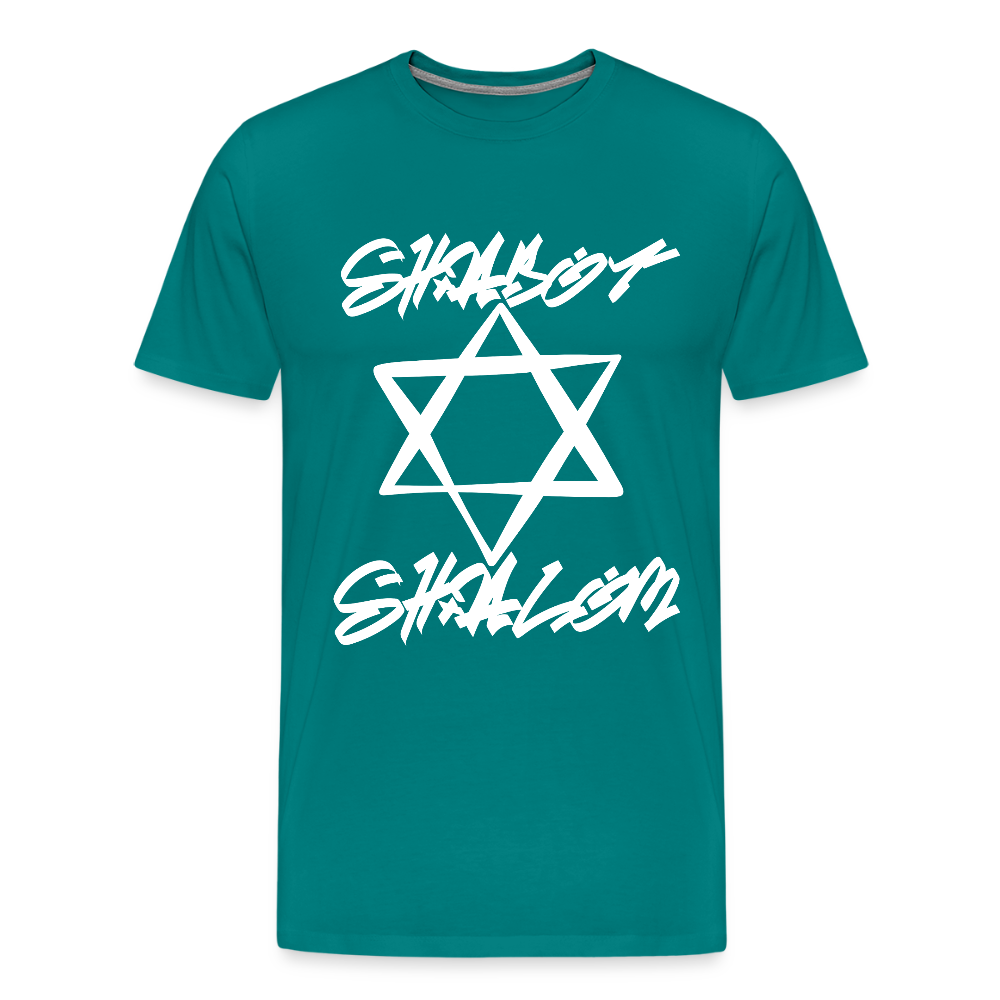 Shabbat Shalom Graffiti Light Star Men's Premium T-Shirt - teal