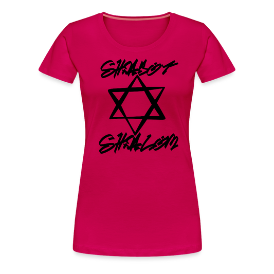 Shabbat Shalom Graffiti Star Women’s Premium T-Shirt - dark pink