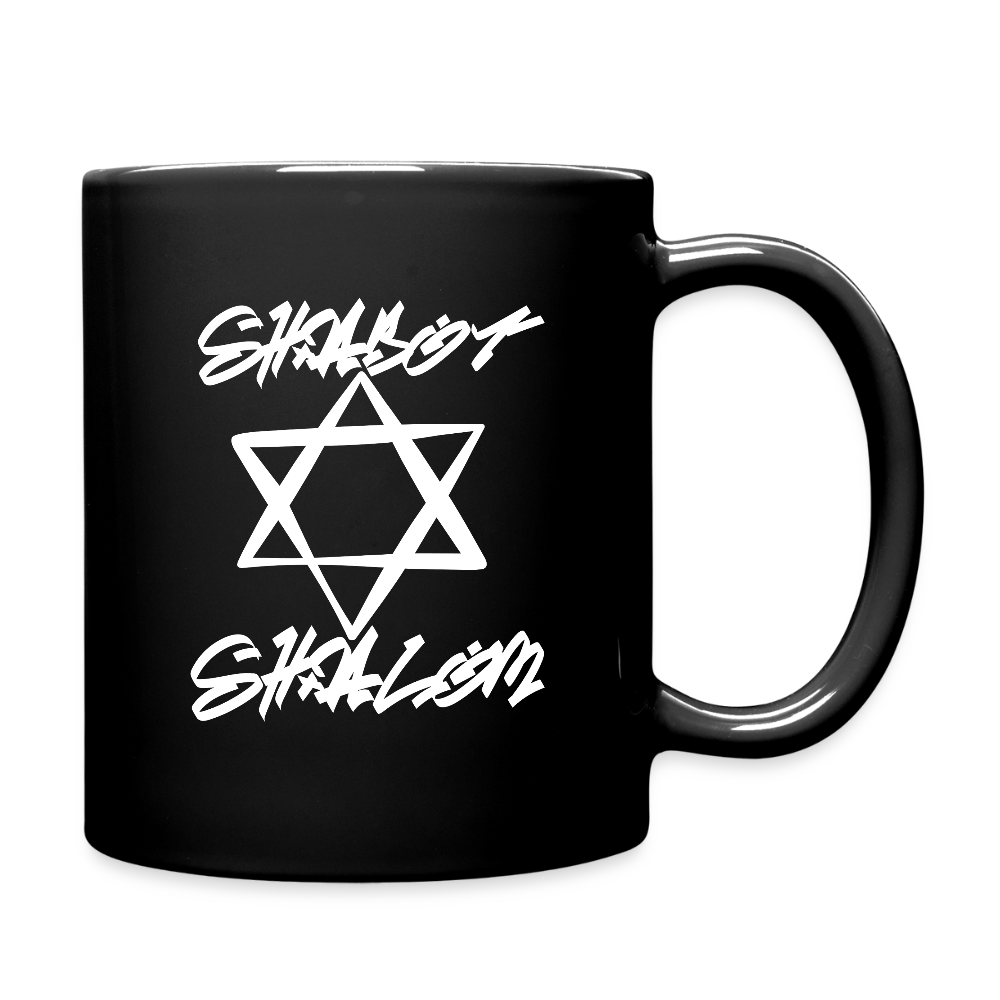 Shabbat Shalom Graffiti Light Star Full Color Mug - black