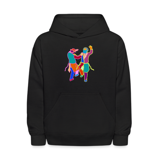 Colorful Dancing Rabbis Kids' Hoodie - black