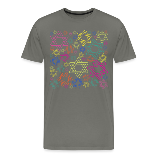 Neon Star of David Festival Men's Premium T-Shirt - asphalt gray