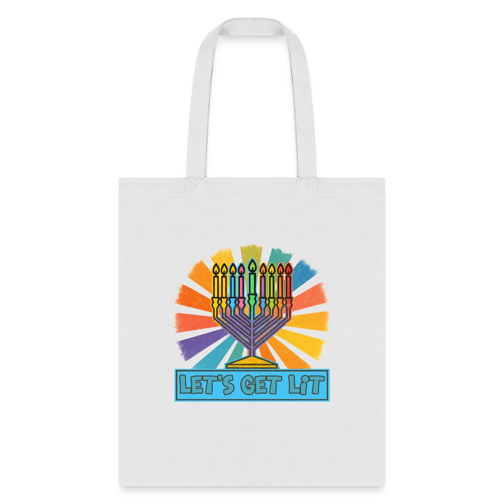 Radiant Retro Let's Get Lit Tote Bag - white