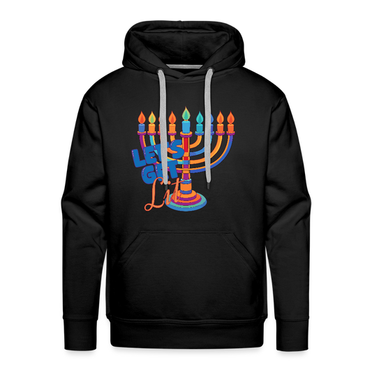 Let's Get Lit Menorah Men’s Premium Hoodie - black