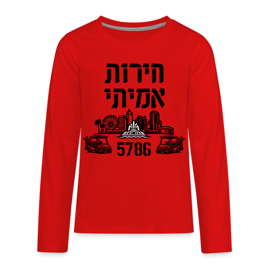 True Freedom 5786 Kids' Premium Long Sleeve T-Shirt - red