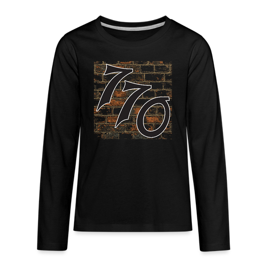 770 Brick Wall Kids' Premium Long Sleeve T-Shirt - black