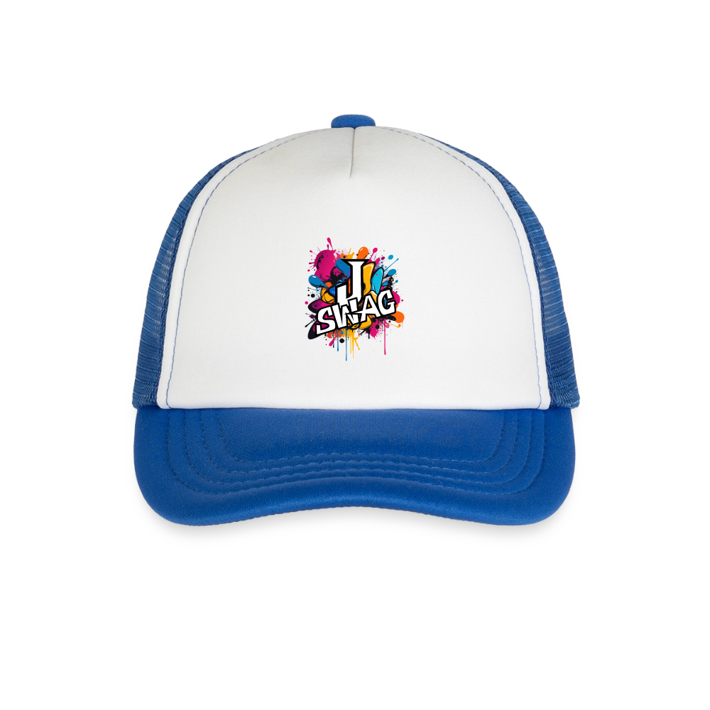 Jswag Logo Kid's Trucker Cap - white/royal blue