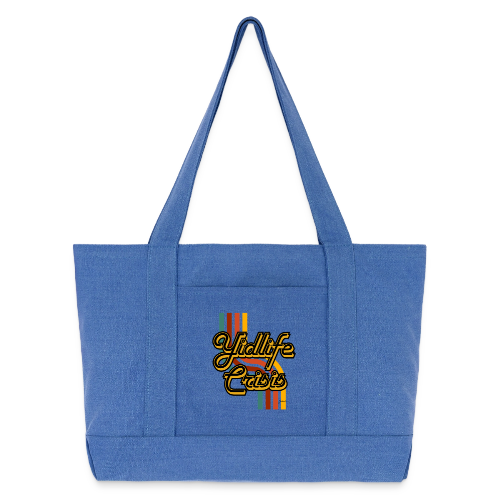 Yidlife Crisis Cotton Pigment Dyed Tote Bag - periwinkle blue