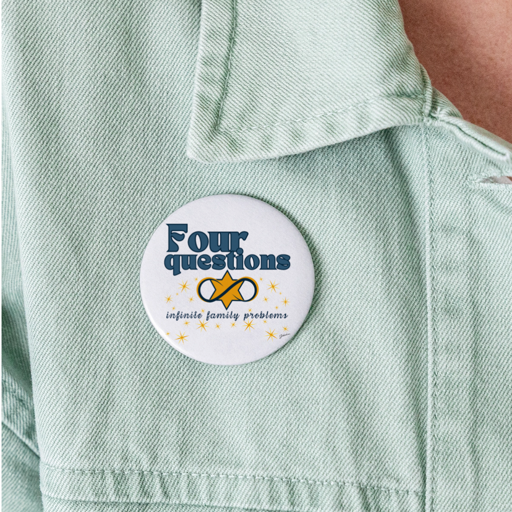 Four Questions Buttons large 2.2'' (5-pack) - white