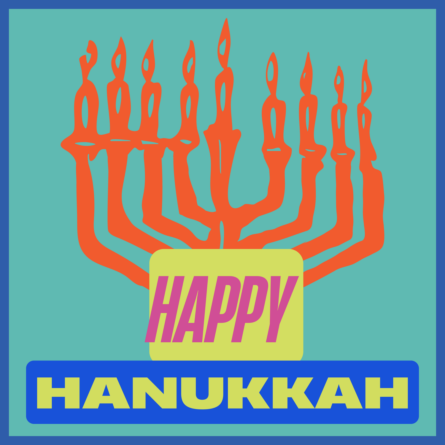 Neon Hanukkah Chabad Menorah Celebration