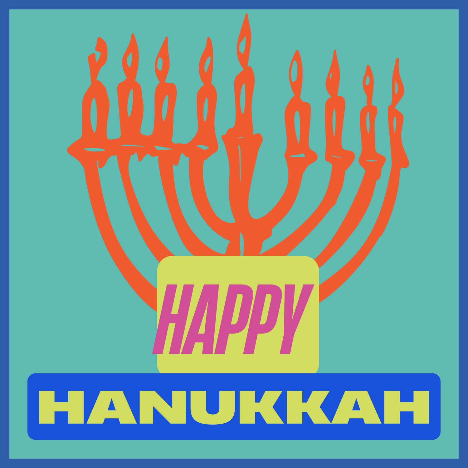 Neon Chanukah Menorah Celebration