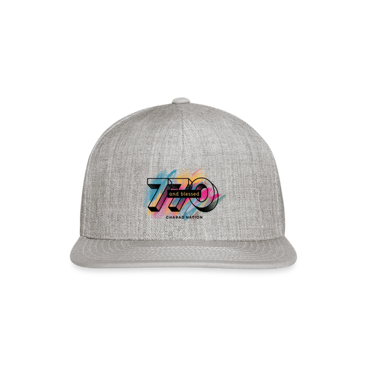 770 And Blessed  Snapback Baseball Cap - heather gray