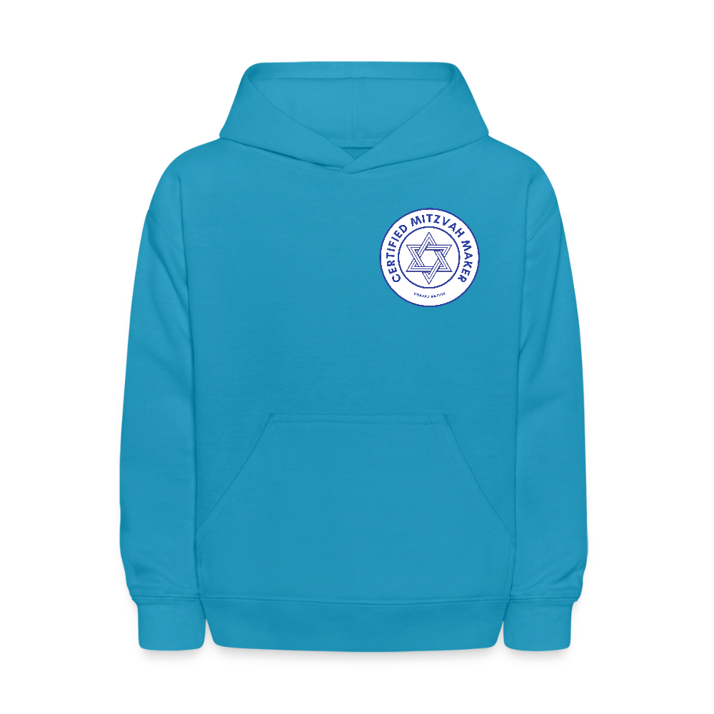 Certified Mitzvah Maker Badge Kids' Hoodie - turquoise