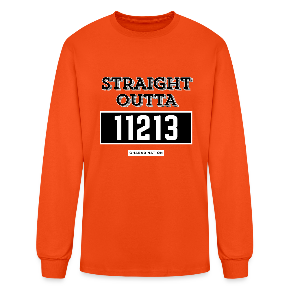 Straight Outta 11213 Men's Long Sleeve T-Shirt - orange