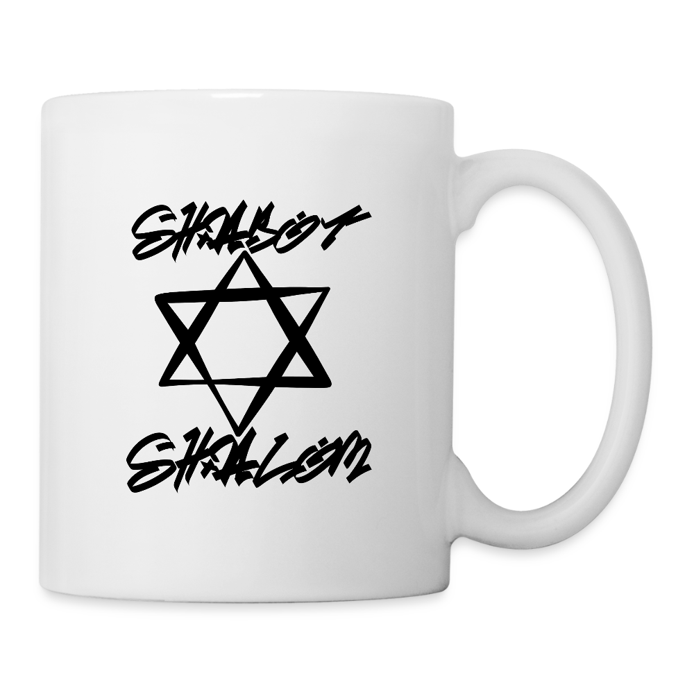 Shabbat Shalom Graffiti Star Coffee/Tea Mug - white