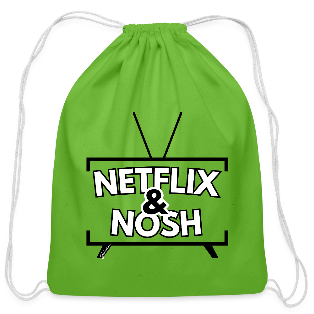 Netflix & Nosh Cotton Drawstring Bag - clover