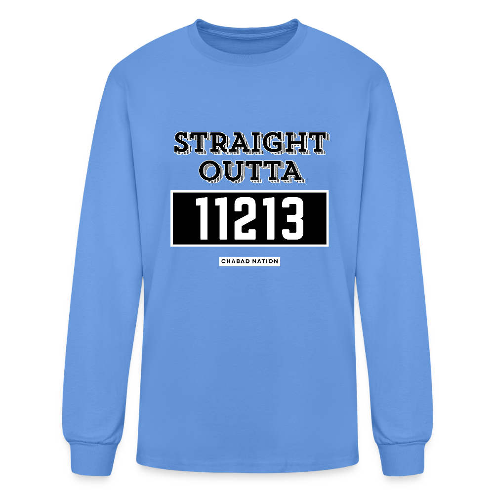 Straight Outta 11213 Men's Long Sleeve T-Shirt - carolina blue