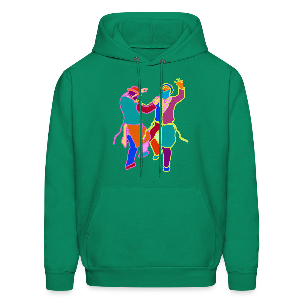 Colorful Dancing Rabbis Men's Hoodie - kelly green