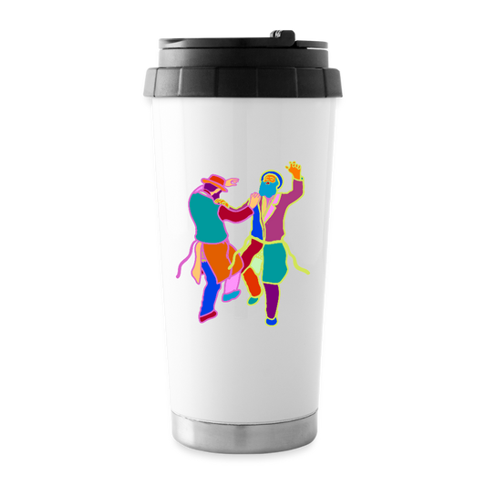 Colorful Dancing Rabbis 16 oz Travel Mug - white