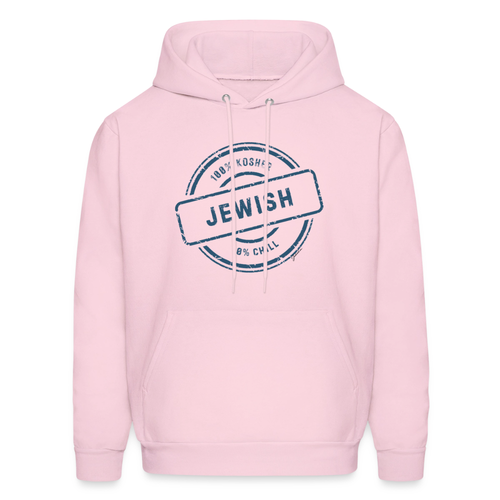 100% Jewish Men's Hoodie - pale pink