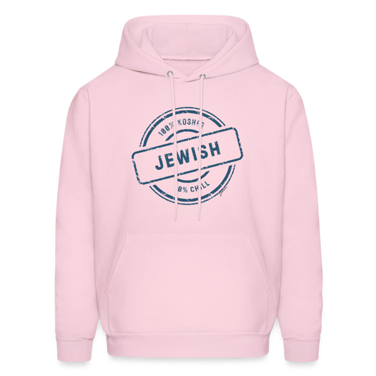 100% Jewish Men's Hoodie - pale pink