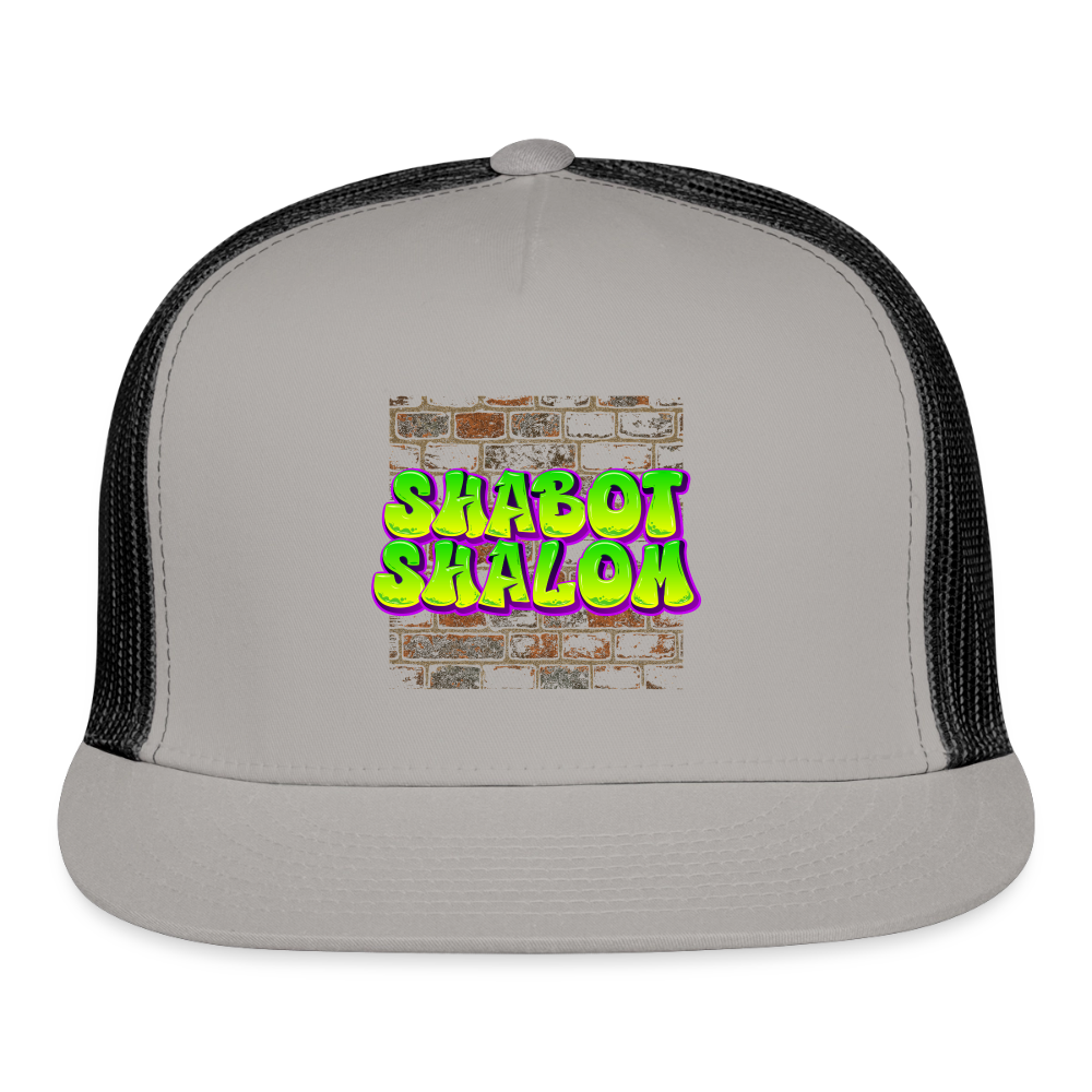 Shabot Shalom Brick 770 Graffiti Trucker Hat - gray/black