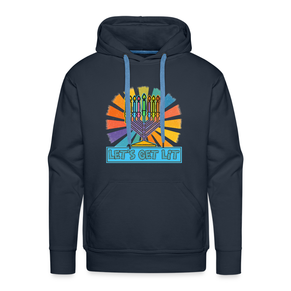Radient Retro Let's Get Lit Men’s Premium Hoodie - navy