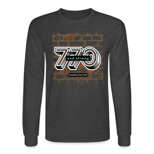 770 And Strong Men's Long Sleeve T-Shirt - heather black