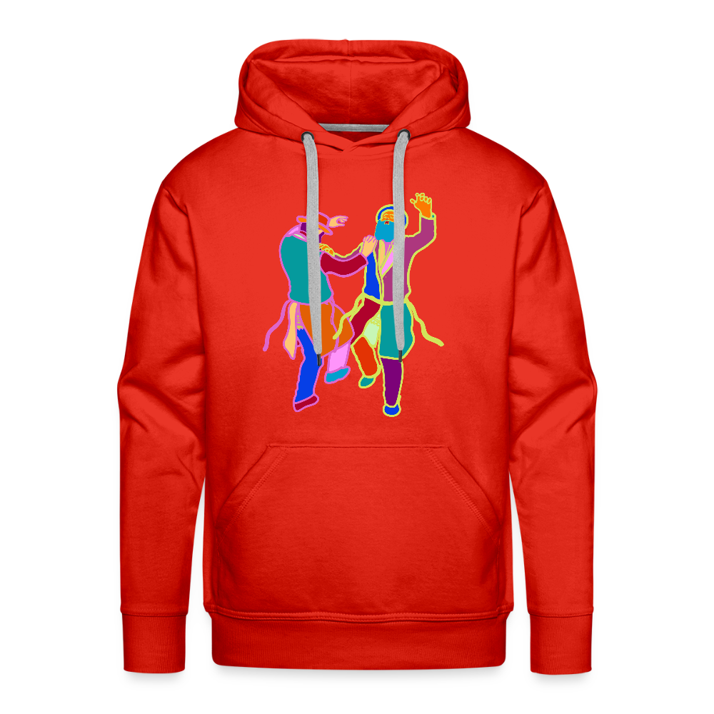 Colorful Dancing Rabbis Men’s Premium Hoodie - red