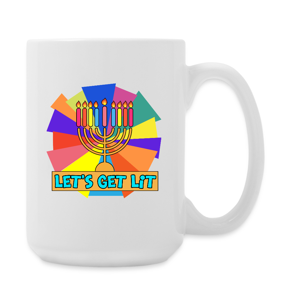 Glow & Get Lit Chanukah Menorah Coffee/Tea Mug 15 oz - white