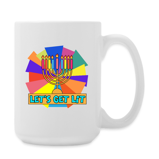 Glow & Get Lit Chanukah Menorah Coffee/Tea Mug 15 oz - white