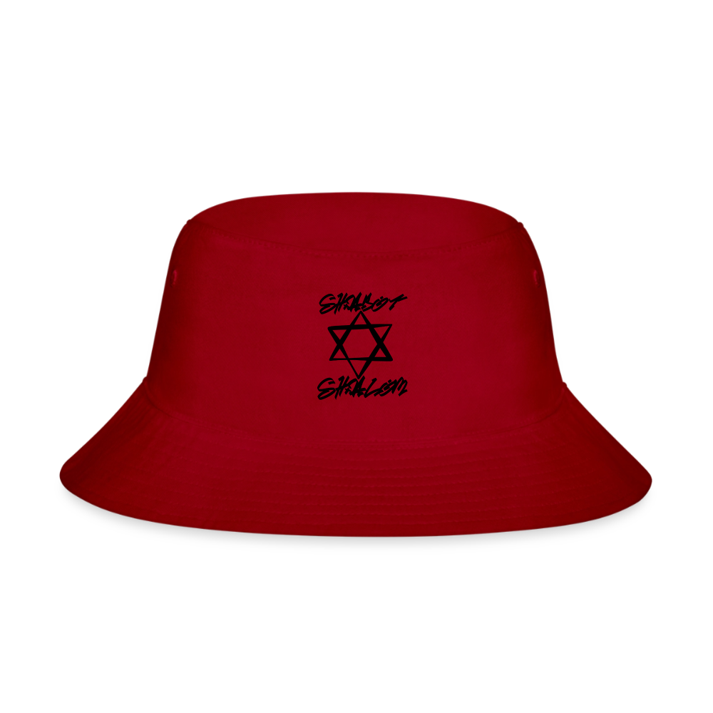 Shabbat Shalom Graffiti Star Bucket Hat - red