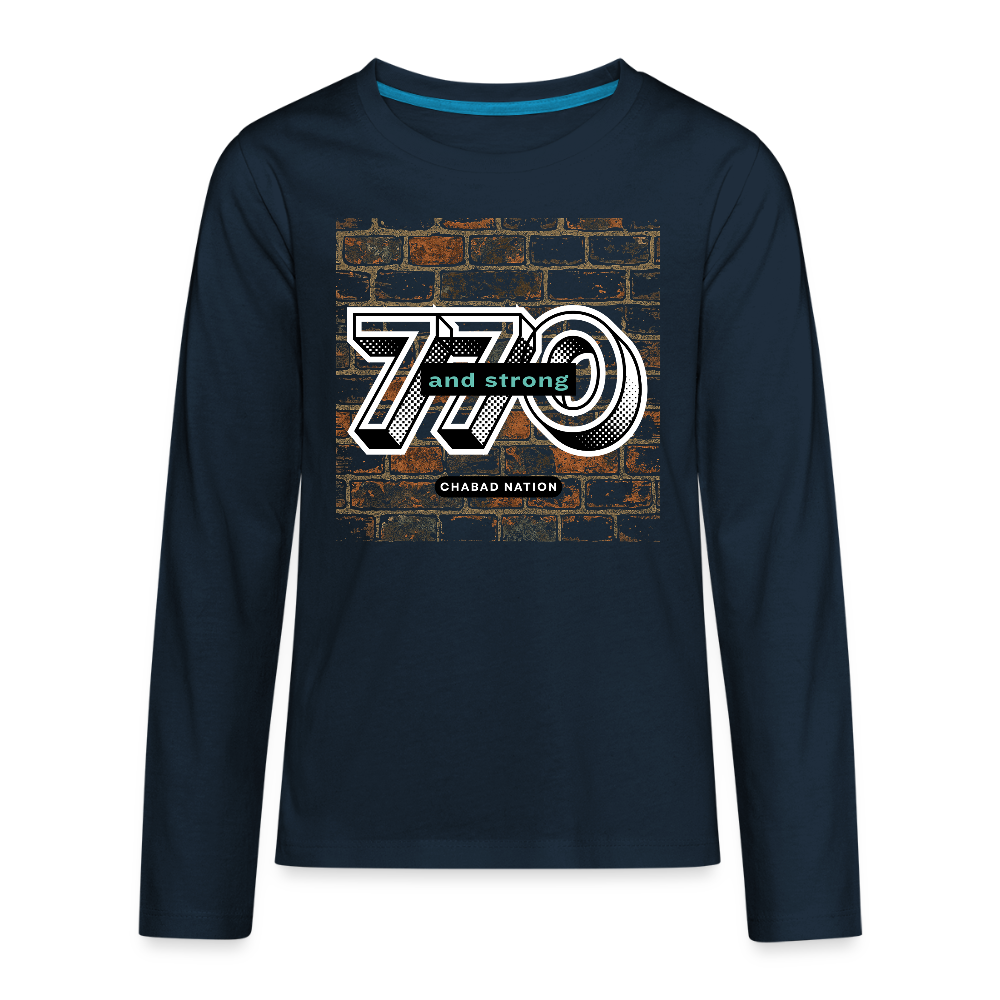 770 And Strong Kids' Premium Long Sleeve T-Shirt - deep navy